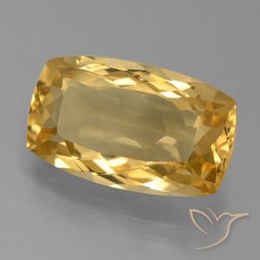 Citrino Naranja dorado intenso natural de 7.14 ct, Forma Cojín, VVS