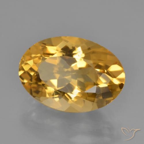 Citrino Dorado oscuro medio natural de 3.76 ct, Ovalada, VS