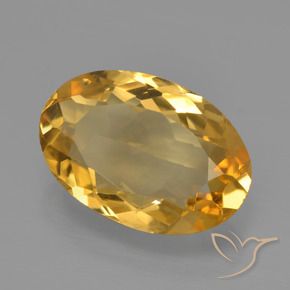 Citrino Naranja dorado intenso natural de 3.11 ct, Ovalada, VVS