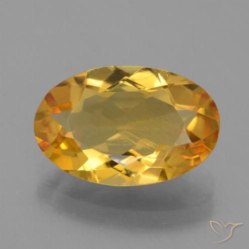 3.36ct Natural Naranja dorado intenso Citrino, Ovalada, VS