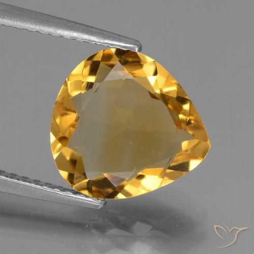 2.95ct Natural Dorado oscuro medio Citrino, En forma de pera, VVS
