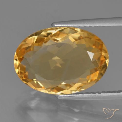 5.99ct Natural Naranja dorado intenso Citrino, Ovalada, VVS