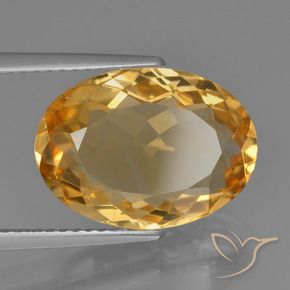 Citrino Naranja dorado intenso natural de 5.99 ct, Ovalada, VVS