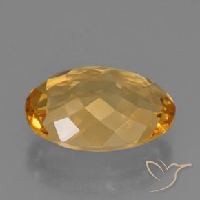 Citrino Naranja dorado intenso natural de 5.99 ct, Ovalada, VVS