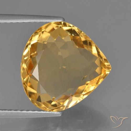 6.37ct Natural Naranja dorado intenso Citrino, En forma de pera, VVS