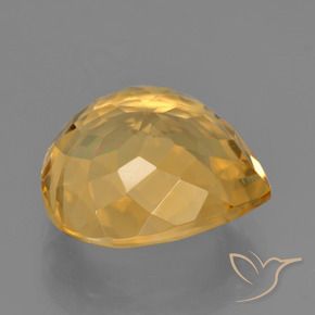 Citrino Naranja dorado intenso natural de 6.37 ct, En forma de pera, VVS