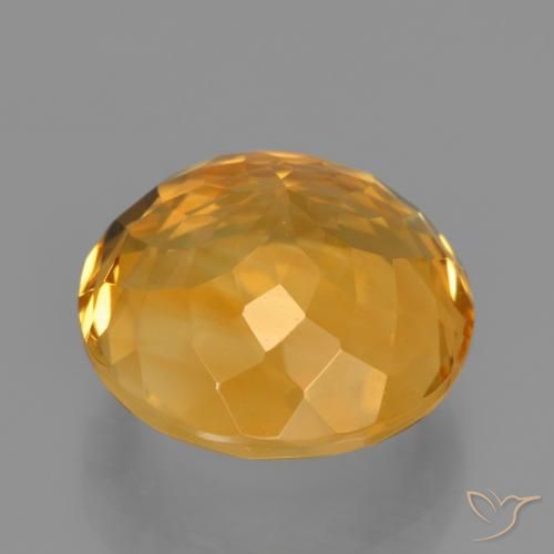 Citrino Dorado naranja intenso natural de 6.68 ct, Redondo, VVS
