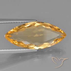 Citrino Dorado naranja oscuro natural de 5.22 ct, Marquesa, VVS