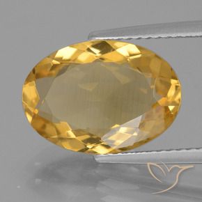 Citrino Dorado oscuro natural de 4.33 ct, Ovalada, VVS-VS