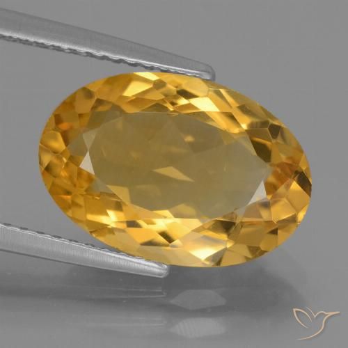 4.43ct Natural Naranja dorado intenso Citrino, Ovalada, VVS