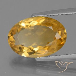 Citrino Naranja dorado intenso natural de 4.43 ct, Ovalada, VVS