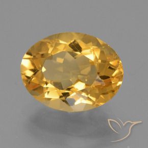 Citrino Naranja dorado intenso natural de 4.42 ct, Ovalada, VS