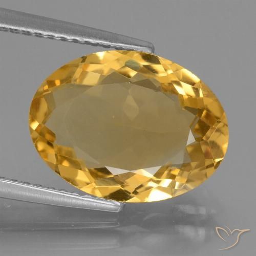 4.63ct Natural Dorado oscuro Citrino, Ovalada, VVS