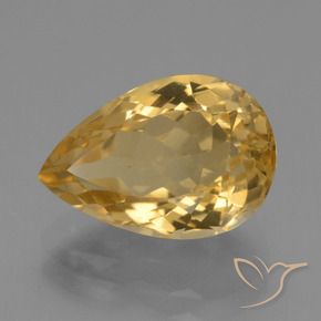Citrino Dorado oscuro medio natural de 4.45 ct, En forma de pera, VVS-VS