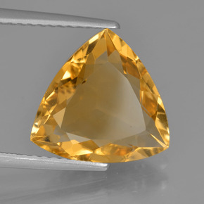 Citrino Dorado oscuro medio natural de 3.94 ct, Trillón, VVS
