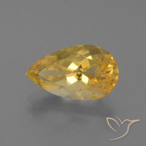 Citrino Dorado claro natural de 4.32 ct, En forma de pera, VVS