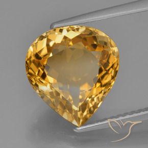 Citrino Dorado oscuro medio natural de 4.78 ct, En forma de pera, VVS-VS