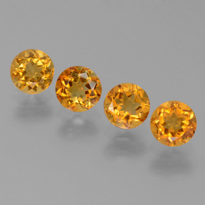 Gemas de citrino amarillo natural de 1,87 ct, corte redondo, VVS-VS