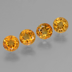 Gemas de citrino amarillo natural de 1,87 ct, corte redondo, VVS-VS