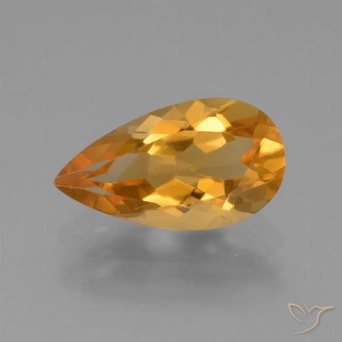 2.92ct Natural Dorado naranja Citrino, En forma de pera, VVS-VS