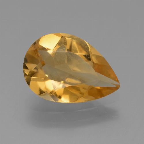 Citrino Naranja medio natural de 2.76 ct, En forma de pera, VS