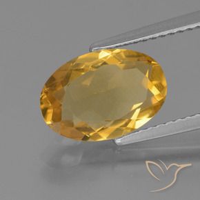 Citrino Naranja dorado intenso natural de 2.51 ct, Ovalada, VVS-VS