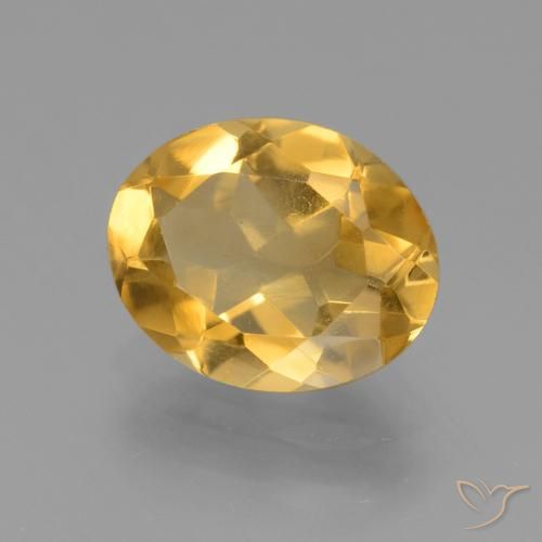 Citrino Naranja dorado intenso natural de 2.93 ct, Ovalada, VVS-VS