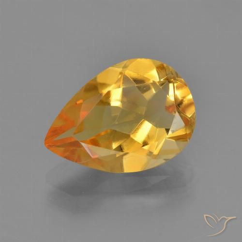3.06ct Natural Dorado naranja claro medio Citrino, En forma de pera, VVS-VS