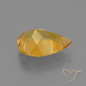 Citrino Dorado naranja claro medio natural de 3.06 ct, En forma de pera, VVS-VS