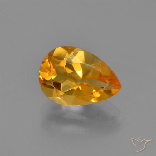 2.00ct Natural Naranja medio Citrino, En forma de pera, VVS-VS