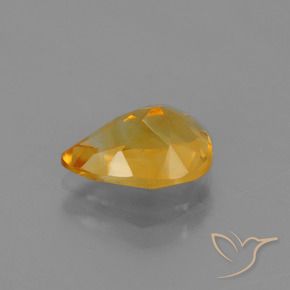Citrino Naranja medio natural de 2.00 ct, En forma de pera, VVS-VS