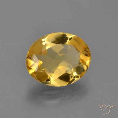 Citrino Naranja dorado intenso natural de 2.76 ct, Ovalada, VVS-VS
