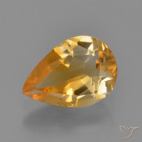 1.60ct Natural Dorado naranja Citrino, En forma de pera, VVS-VS