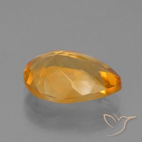 Citrino Naranja oscuro natural de 2.76 ct, En forma de pera, VVS-VS