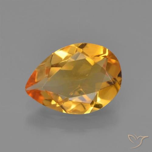 1.23ct Natural Dorado naranja oscuro Citrino, En forma de pera, VVS-VS