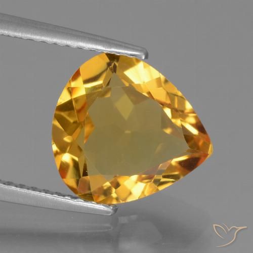 3.13ct Natural Dorado oscuro Citrino, En forma de pera, VVS-VS