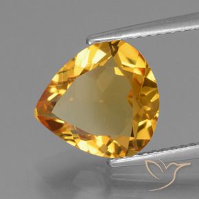 Citrino Dorado oscuro natural de 3.13 ct, En forma de pera, VVS-VS