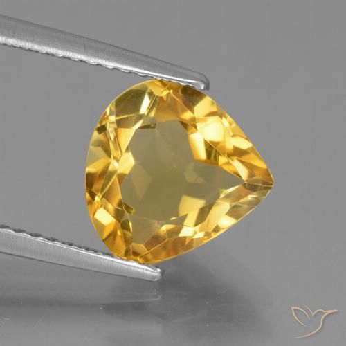 2.40ct Natural Dorado oscuro medio Citrino, En forma de pera, VVS-VS