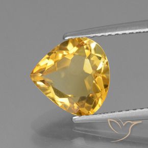 Citrino Dorado oscuro medio natural de 2.40 ct, En forma de pera, VVS-VS
