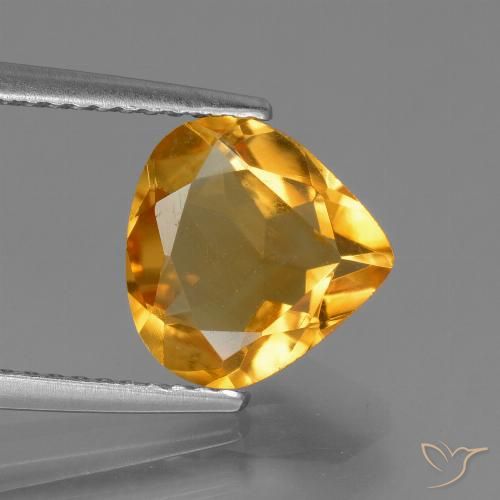 2.16ct Natural Dorado naranja oscuro Citrino, En forma de pera, VVS-VS