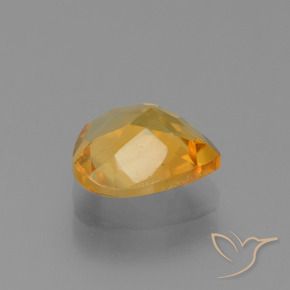 Citrino Dorado naranja oscuro natural de 2.16 ct, En forma de pera, VVS-VS