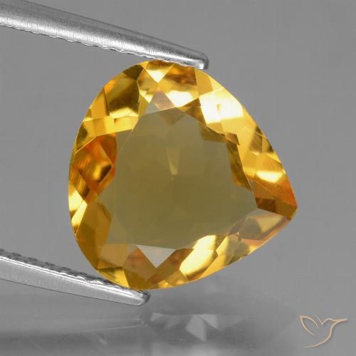 3.14ct Natural Dorado naranja intenso Citrino, En forma de pera, VVS-VS