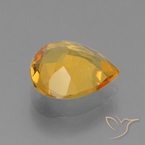 Citrino Dorado naranja intenso natural de 3.14 ct, En forma de pera, VVS-VS