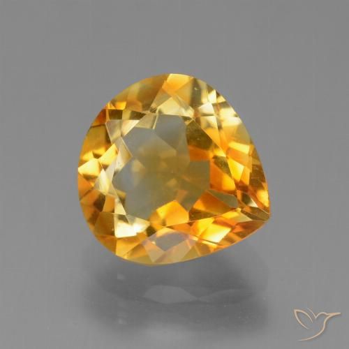 2.84ct Natural Dorado naranja intenso Citrino, En forma de pera, VVS-VS