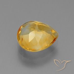 Citrino Dorado naranja intenso natural de 2.84 ct, En forma de pera, VVS-VS