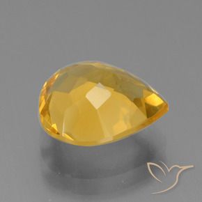 Citrino Dorado claro natural de 4.02 ct, En forma de pera, VVS-VS