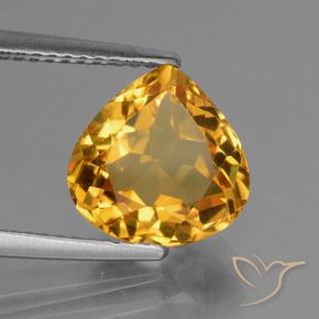 Citrino Dorado oscuro natural de 3.27 ct, En forma de pera, VVS-VS