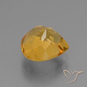 Citrino Dorado oscuro natural de 3.27 ct, En forma de pera, VVS-VS