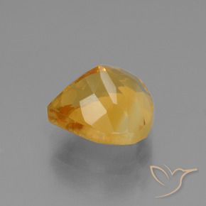 Citrino Naranja dorado natural de 2.83 ct, En forma de pera, VVS-VS