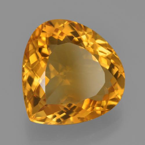 Citrino Dorado naranja oscuro natural de 7.44 ct, En forma de pera, VVS-VS